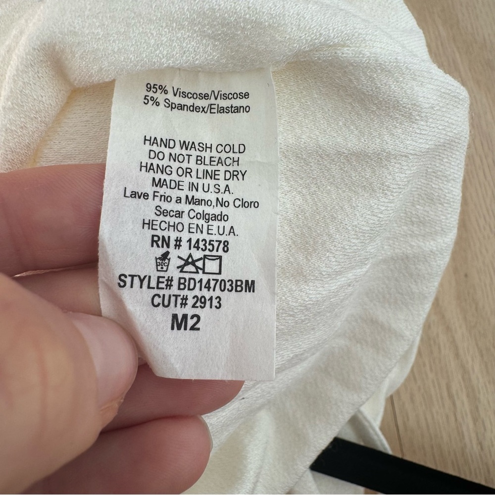 Naked Wardrobe Baby Mama White Ruched Mini Dress Women’s size M2 or Small NEW - Picture 9 of 9